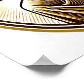 Jezus houdt gouden kruis eerbiedig poster (Hoek)