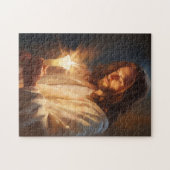 Jezus houdt kaars puzzel legpuzzel (Horizontaal)