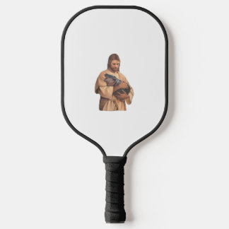 Jezus houdt Moo Deng Tanktop vast Pickleball Paddle