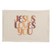 Jezus houdt van Christelijke typografie Kussensloop (Achterkant)