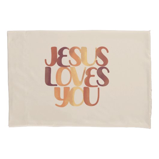 Jezus houdt van Christelijke typografie Kussensloop (Voorkant)