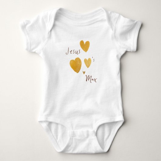 Jezus houdt van Custom Name Baby One-Piece Romper (Voorkant)