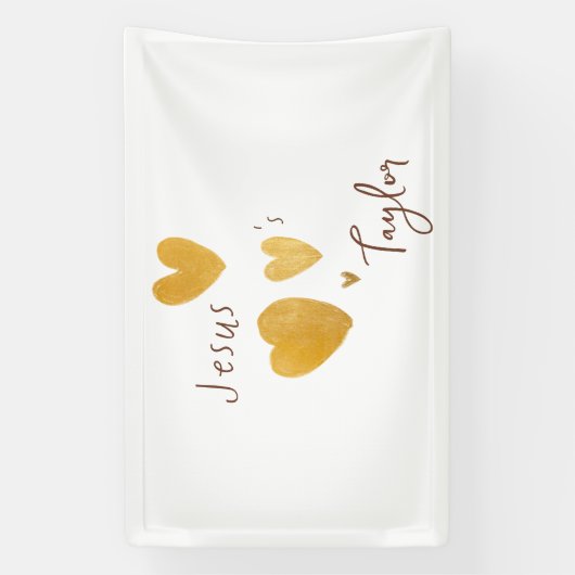 Jezus houdt van Custom Name Banner Sign modern (Verticaal)