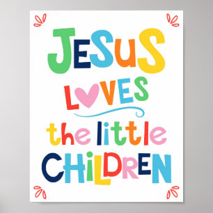 Jezus houdt van de kleine Kinder kinderen Christel Poster