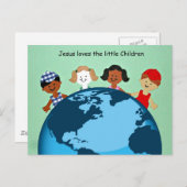 Jezus houdt van de kleine kinderen. briefkaart (Voorkant / Achterkant)