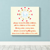 Jezus houdt van de kleine kinderen canvas afdruk (Insitu (Houten vloer))