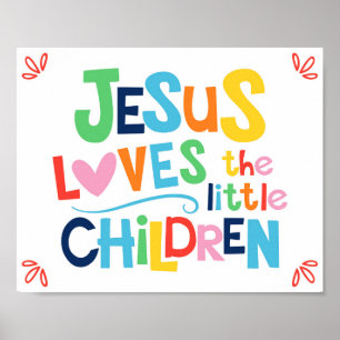 Jezus houdt van de kleine kinderen Kinder Christel Poster