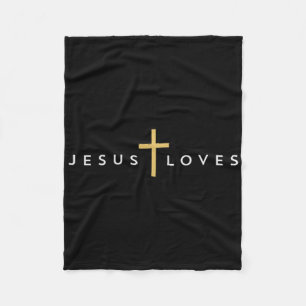 Jezus houdt van het Kruis van het Christelijke Gel Fleece Deken