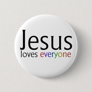 Jezus houdt van iedereen ronde button 5,7 cm