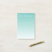 Jezus houdt van je! | blauwgroen groene ombre post-it® notes (Op bureau)