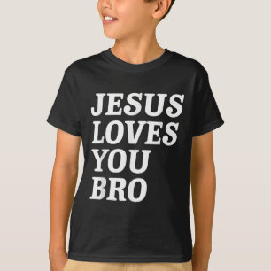 Jezus houdt van je Bro, Grappig Christelijk Geloof T-shirt