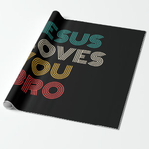 Jezus houdt van je Bro, Grappige Christelijke gelo Cadeaupapier