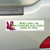 Jezus houdt van je... bumpersticker (Op auto)