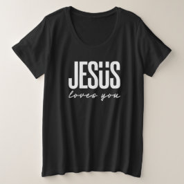 JEZUS HOUDT VAN JE | CHRISTELIJK GROTE MAAT T-SHIRT