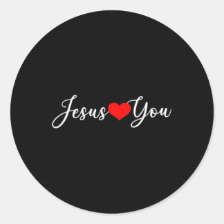 Jezus houdt van je - Christelijk Ronde Sticker