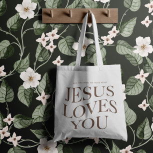 Jezus houdt van je   Christelijke esthetische kled Tote Bag