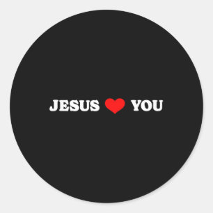 Jezus houdt van je - Christelijke religie Ronde Sticker