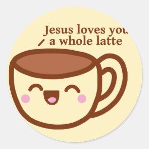 Jezus houdt van je een hele Latte Sticker