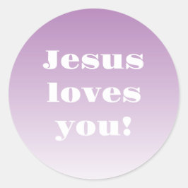 Jezus houdt van je! Elke kleur ombre Ronde Sticker