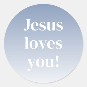 Jezus houdt van je! Elke kleur ombre Ronde Sticker