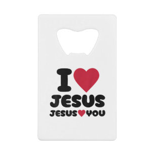 Jezus houdt van je en Jezus houdt van je Christeli Kredietkaart Flessenopener