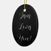 Jezus houdt van je! | fancy script keramisch ornament (Links)
