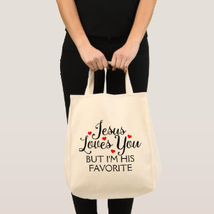 Jezus houdt van je favoriete kerrie tote bag