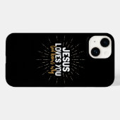 Jezus houdt van je - God weet waarom iPhone Case (Achterkant (horizontaal))
