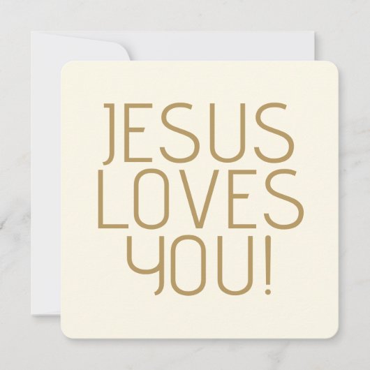 Jezus houdt van je | Gouden gebroken wit en taupe (Voorkant)