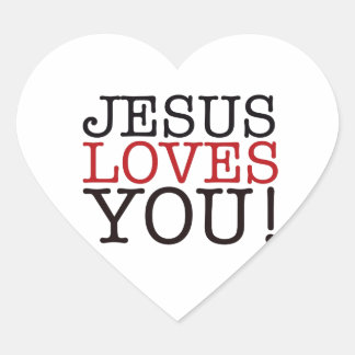 Jezus houdt van je! hart sticker