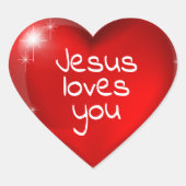 Jezus houdt van je hart sticker (Voorkant)