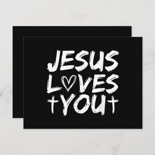 Jezus houdt van je in Jezus Bedankkaart (Voorkant / Achterkant)