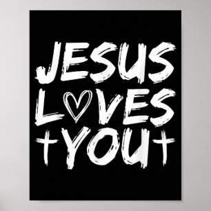 Jezus houdt van je in Jezus Poster
