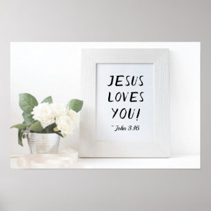 Jezus houdt van je! John 3:16, de Verwijzing van d Poster
