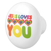 Jezus houdt van je keramische knop (Rechts)