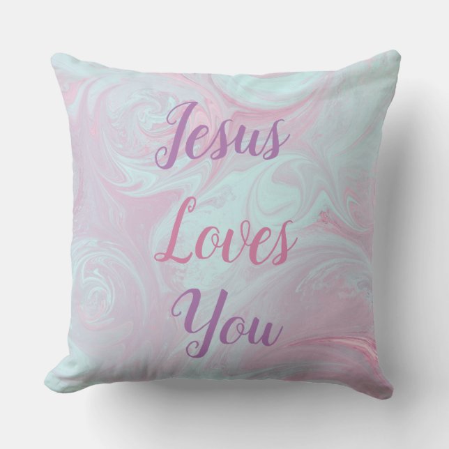 Jezus houdt van je marmer Decorative PIllow Kussen (Voorkant)
