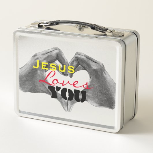 Jezus houdt van je Metal Lunch Box (Achterkant)