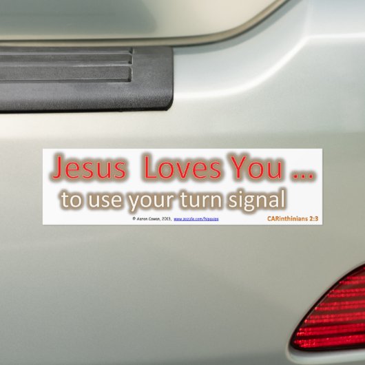 Jezus houdt van je...om uw richtsignaal te gebruik bumpersticker (Op auto)