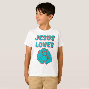 Jezus houdt van je op geloof gebaseerde citaat jon t-shirt