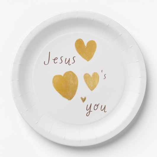 Jezus houdt van je Papieren Borden Papieren Bordje (Voorkant)
