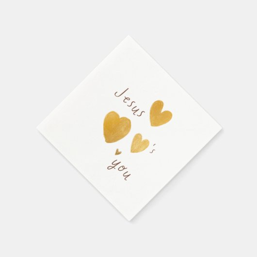 Jezus houdt van je. Papieren servetten modern (Hoek)