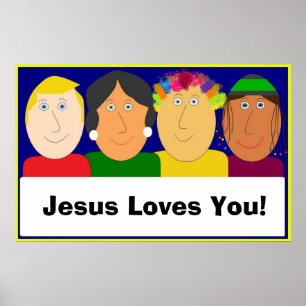 Jezus houdt van je! poster