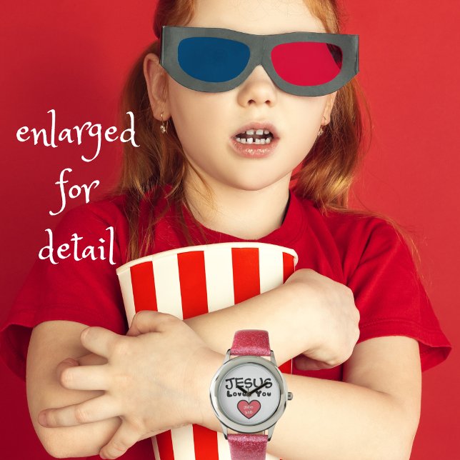 Jezus houdt van je Rode Hart Horloge (Creator heeft geüpload)