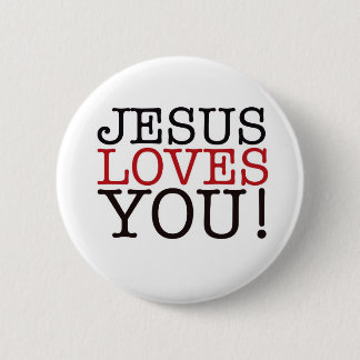 Jezus houdt van je! ronde button 5,7 cm