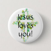 Jezus houdt van je! ronde button 5,7 cm (Voorkant)