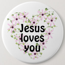 Jezus houdt van je ronde button 6,0 cm