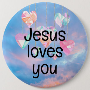 Jezus houdt van je ronde button 6,0 cm