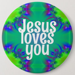 Jezus houdt van je ronde button 6,0 cm