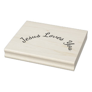 Jezus houdt van je ronde design kraftstempel rubberstempel