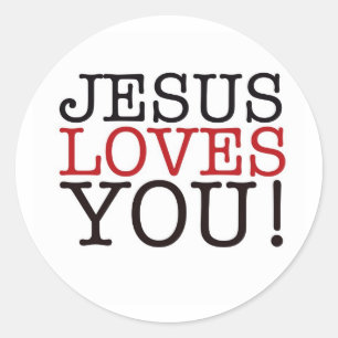 Jezus houdt van je! ronde sticker